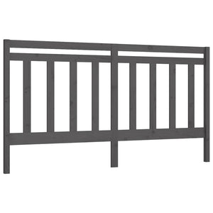 vidaXL Bed Headboard Grey 206x4x100 cm Solid Wood Pine