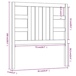 vidaXL Bed Headboard 81x4x100 cm Solid Wood Pine