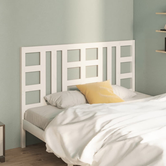 vidaXL Bed Headboard White 126x4x100 cm Solid Wood Pine