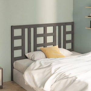 vidaXL Bed Headboard Grey 146x4x100 cm Solid Wood Pine