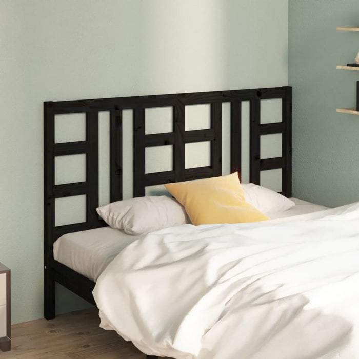 vidaXL Bed Headboard Black 146x4x100 cm Solid Wood Pine