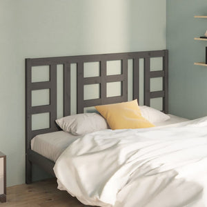 vidaXL Bed Headboard Grey 166x4x100 cm Solid Wood Pine