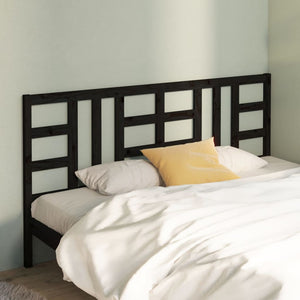 vidaXL Bed Headboard Black 206x4x100 cm Solid Wood Pine