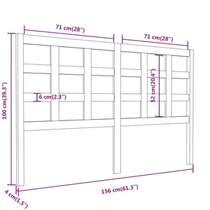 vidaXL Bed Headboard White 156x4x100 cm Solid Wood Pine