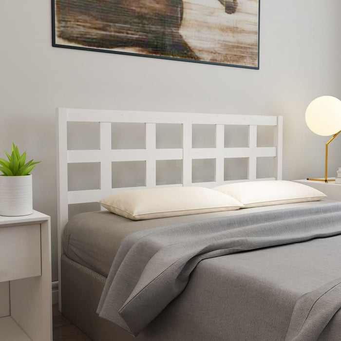 vidaXL Bed Headboard White 156x4x100 cm Solid Wood Pine