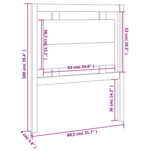 vidaXL Bed Headboard 80.5x4x100 cm Solid Pine Wood