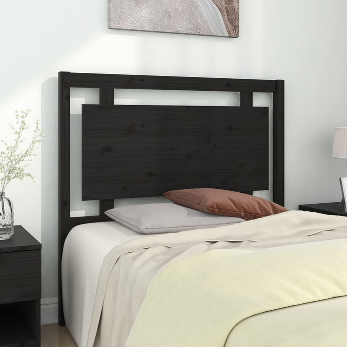 vidaXL Bed Headboard Black 105.5x4x100 cm Solid Pine Wood