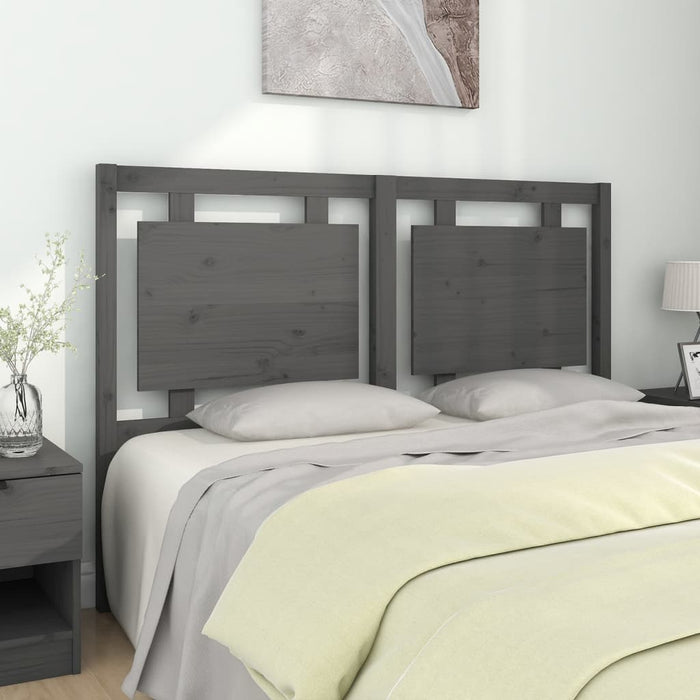 vidaXL Bed Headboard Grey 145.5x4x100 cm Solid Pine Wood