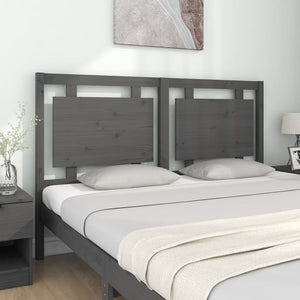 vidaXL Bed Headboard Grey 155.5x4x100 cm Solid Pine Wood