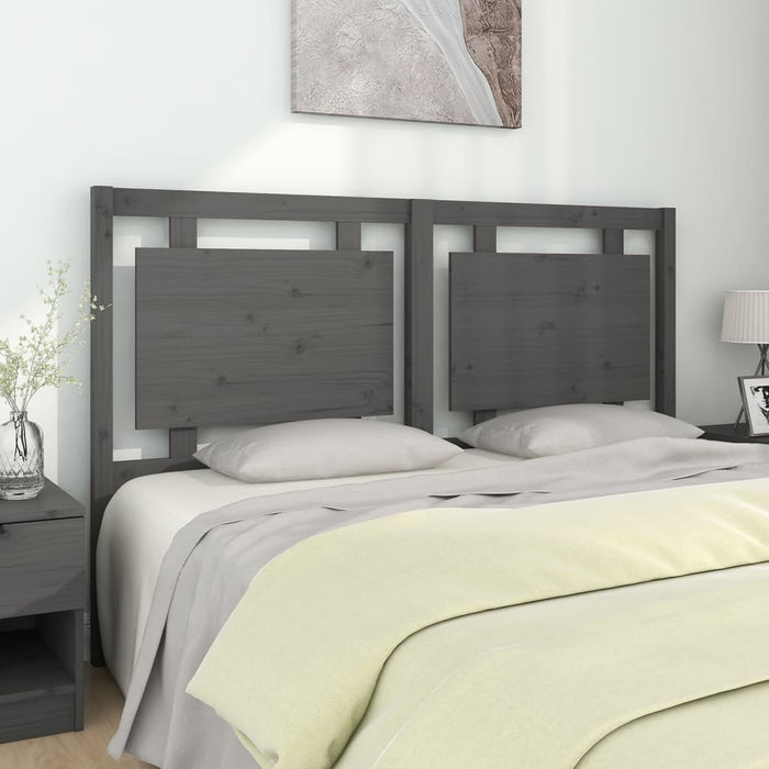 vidaXL Bed Headboard Grey 155.5x4x100 cm Solid Pine Wood