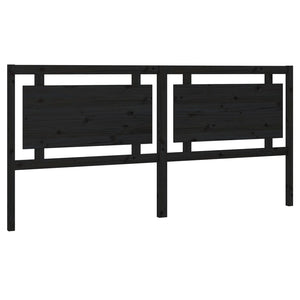 vidaXL Bed Headboard Black 205.5x4x100 cm Solid Pine Wood