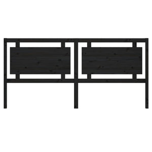 vidaXL Bed Headboard Black 205.5x4x100 cm Solid Pine Wood