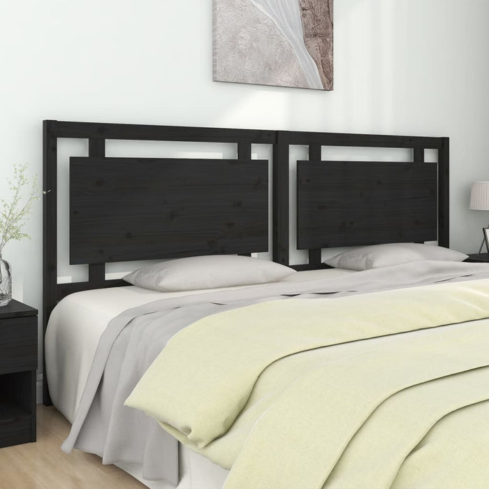 vidaXL Bed Headboard Black 205.5x4x100 cm Solid Pine Wood