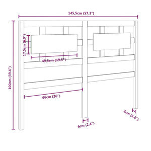 vidaXL Bed Headboard White 145.5x4x100 cm Solid Wood Pine