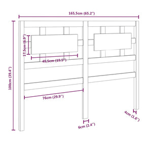 vidaXL Bed Headboard 165.5x4x100 cm Solid Wood Pine