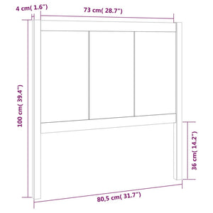 vidaXL Bed Headboard Black 80.5x4x100 cm Solid Pine Wood