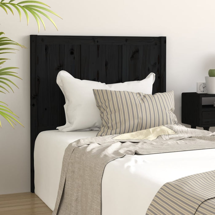 vidaXL Bed Headboard Black 80.5x4x100 cm Solid Pine Wood