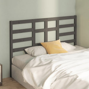 vidaXL Bed Headboard Grey 126x4x104 cm Solid Wood Pine