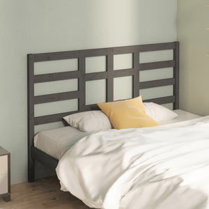 vidaXL Bed Headboard Grey 126x4x104 cm Solid Wood Pine