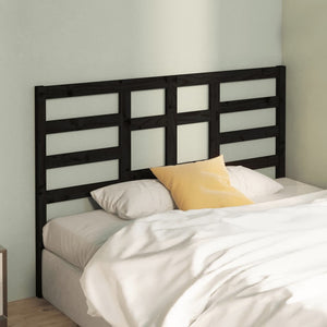 vidaXL Bed Headboard Black 126x4x104 cm Solid Wood Pine