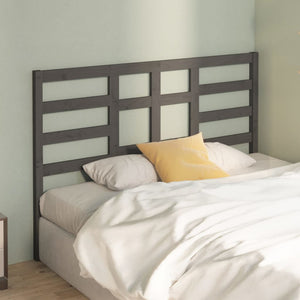 vidaXL Bed Headboard Grey 146x4x104 cm Solid Wood Pine