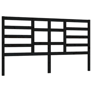 vidaXL Bed Headboard Black 186x4x104 cm Solid Wood Pine