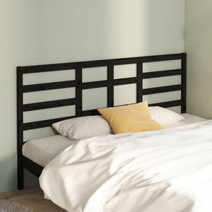 vidaXL Bed Headboard Black 186x4x104 cm Solid Wood Pine