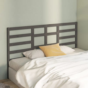 vidaXL Bed Headboard Grey 206x4x104 cm Solid Wood Pine