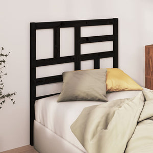 vidaXL Bed Headboard Black 81x4x104 cm Solid Wood Pine