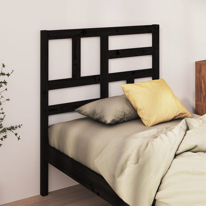 vidaXL Bed Headboard Black 81x4x104 cm Solid Wood Pine