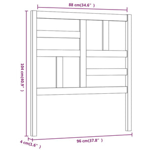 vidaXL Bed Headboard White 96x4x104 cm Solid Wood Pine