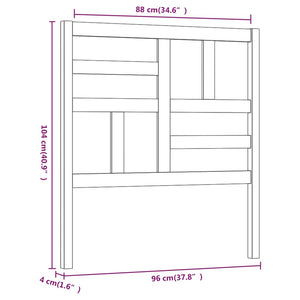 vidaXL Bed Headboard Grey 96x4x104 cm Solid Wood Pine