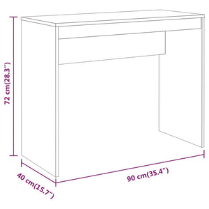 vidaXL Desk Smoked Oak 90x40x72 cm Engineered Wood