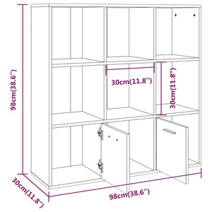 vidaXL Book Cabinet Brown Oak 98x30x98 cm