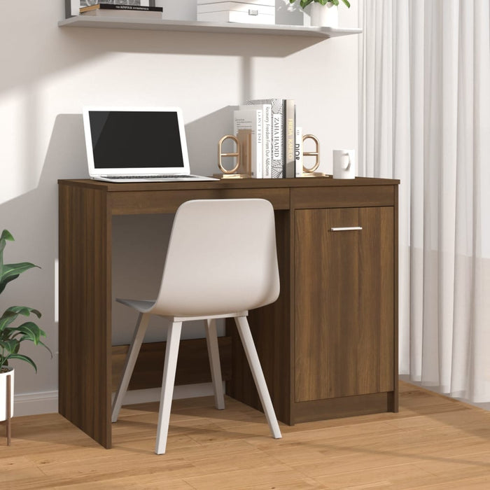 vidaXL Desk Brown Oak 100x50x76 cm Engineered Wood