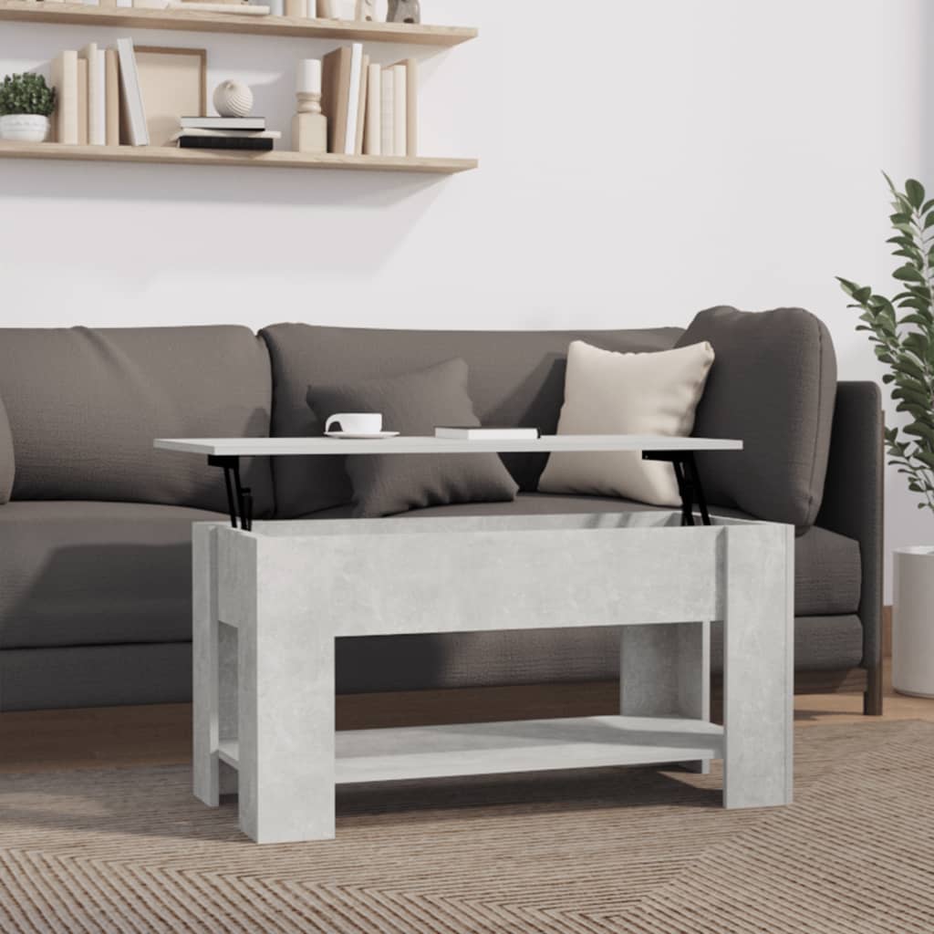 vidaXL Coffee Table Concrete Grey 101x49x52 cm Engineered Wood