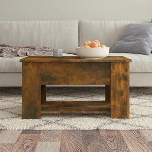 vidaXL Coffee Table Smoked Oak 79x49x41 cm Engineered Wood