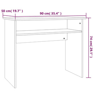 vidaXL Desk Smoked Oak 90x50x74 cm Engineered Wood