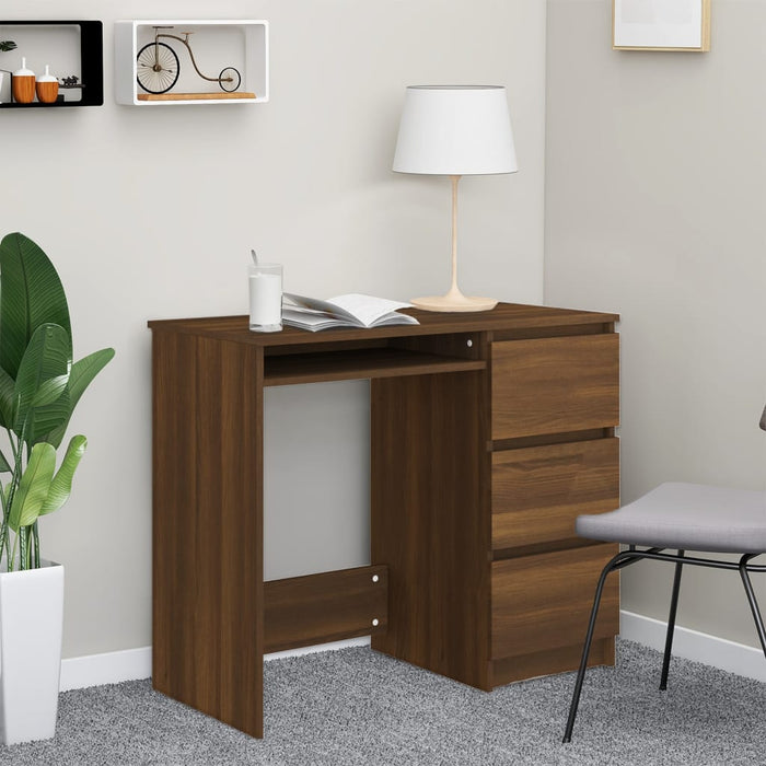 vidaXL Desk Brown Oak 90x45x76 cm Engineered Wood