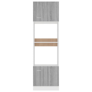 vidaXL Microwave Cabinet Grey Sonoma 60x57x207 cm Engineered Wood