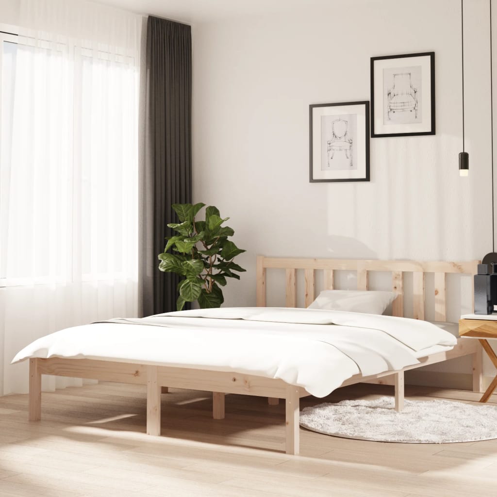 vidaXL Bed Frame Solid Wood 120x190 cm 4FT Small Double