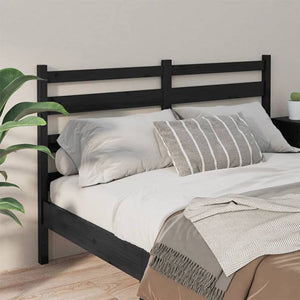 vidaXL Bed Headboard Black 156x4x100 cm Solid Wood Pine