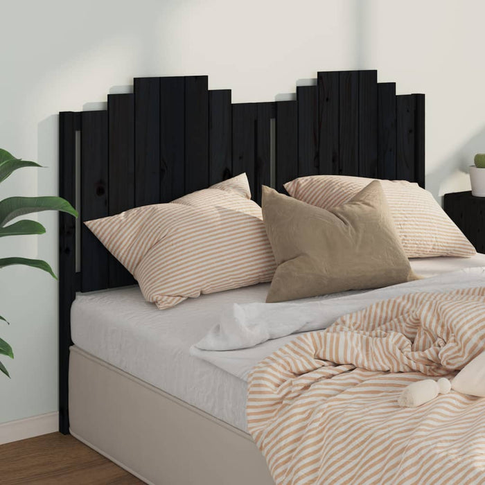 vidaXL Bed Headboard Black 166x4x110 cm Solid Wood Pine