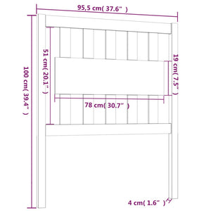 vidaXL Bed Headboard White 95.5x4x100 cm Solid Wood Pine