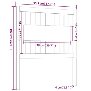 vidaXL Bed Headboard Grey 95.5x4x100 cm Solid Wood Pine