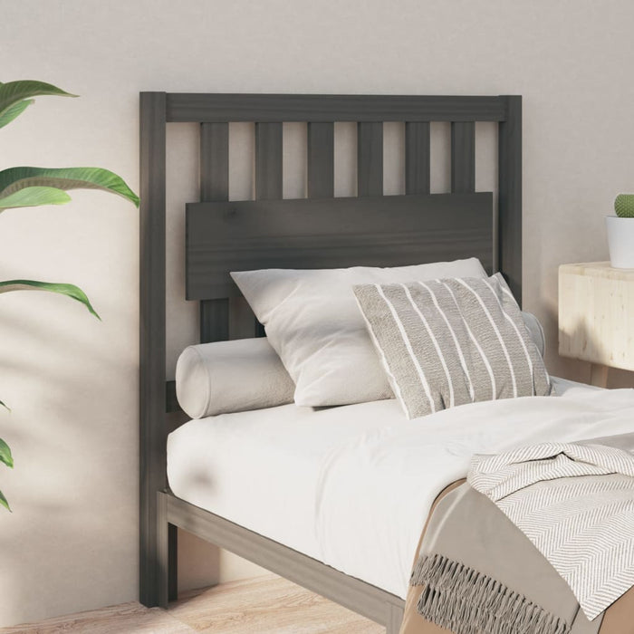 vidaXL Bed Headboard Grey 95.5x4x100 cm Solid Wood Pine