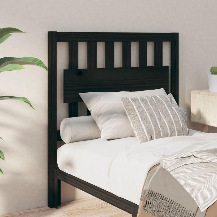 vidaXL Bed Headboard Black 95.5x4x100 cm Solid Wood Pine