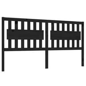 vidaXL Bed Headboard Black 145.5x4x100 cm Solid Wood Pine