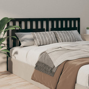 vidaXL Bed Headboard Black 145.5x4x100 cm Solid Wood Pine