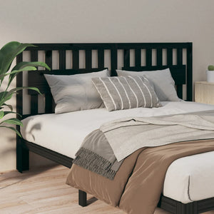 vidaXL Bed Headboard Black 145.5x4x100 cm Solid Wood Pine